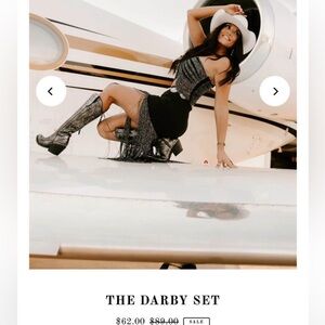 Western Black and Silver Fringe Set